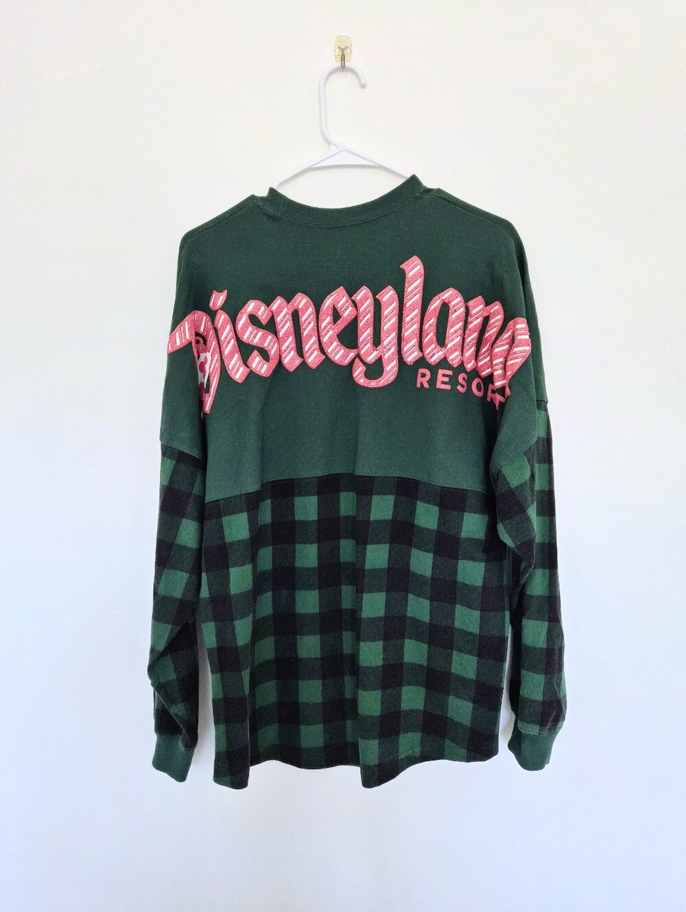 Disney Parks Disneyland Resort Holiday Green Plaid Spirit Jersey